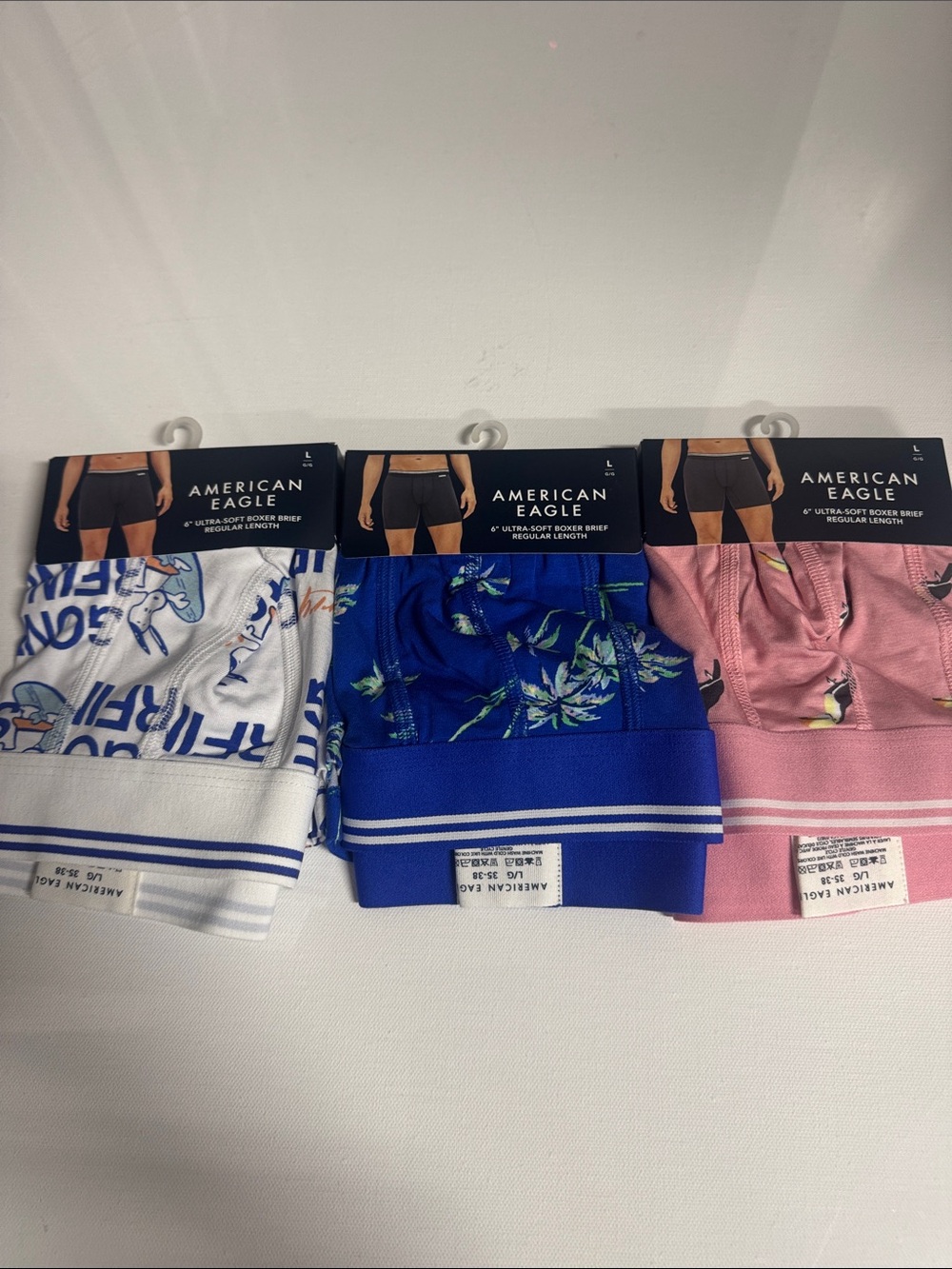American Eagle Boxer Briefs Mens Large Ultra Soft Lot Of 3